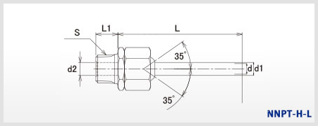 高壓型噴水頭 NNPT-H-L尺寸圖