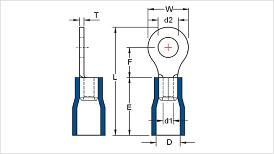 Semi-insulated crimp terminal R type size
